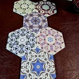 Colorful Hexagon Patterned Coasters